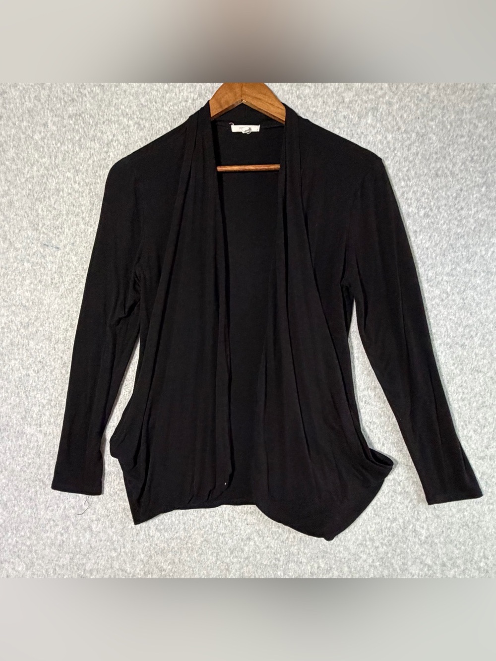 Maurices Black Open-Front Draped Cardigan small